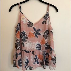 Floral Pink Tank Top Blouse
